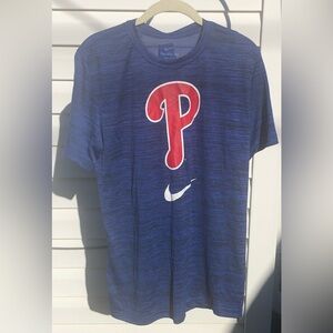 NWT Men’s Medium Philadelphia Phillies Blue Nike Dri-Fit Short Sleeve Shirt